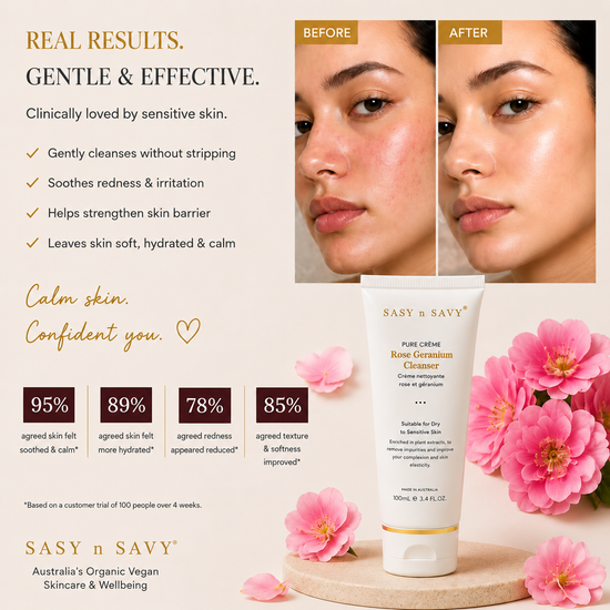 SASY n SAVY Pure Creme Rose Geranium Cleanser 100mL