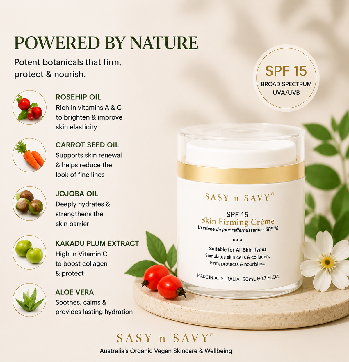 SPF 15 Skin Firming Creme 50mL