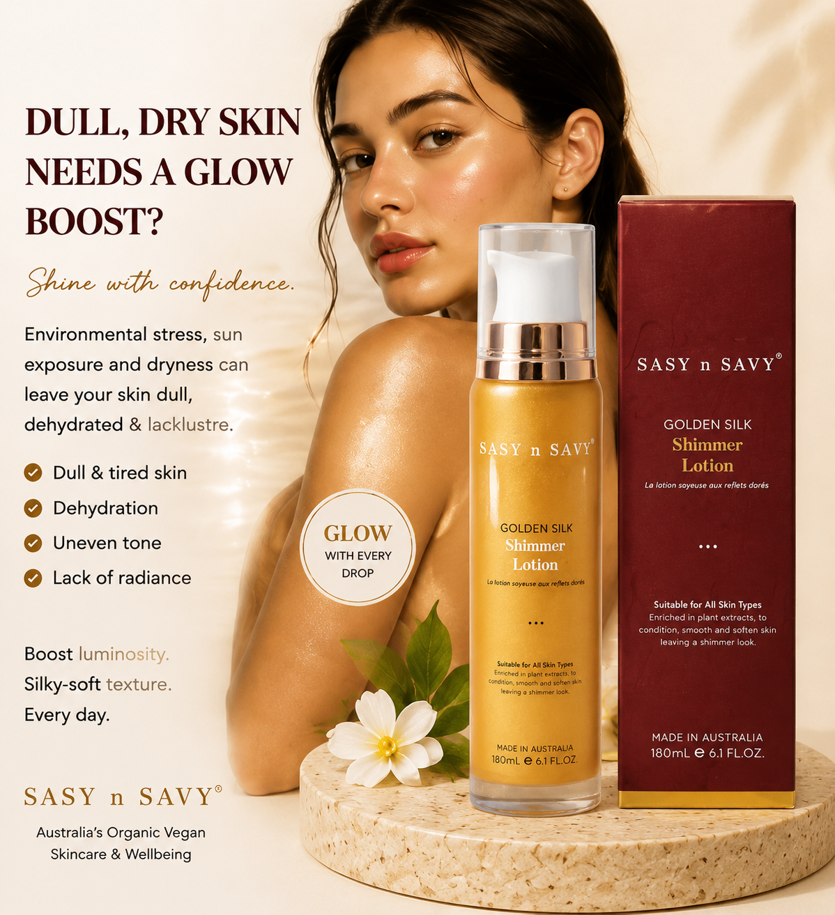Golden Silk Shimmer Lotion 180mL - Alternative Image 1