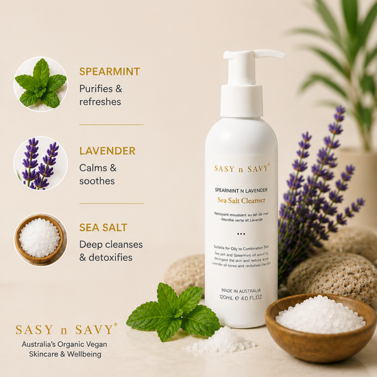 SASY n SAVY Spearmint n Lavender Sea Salt Foaming Cleanser 120mL