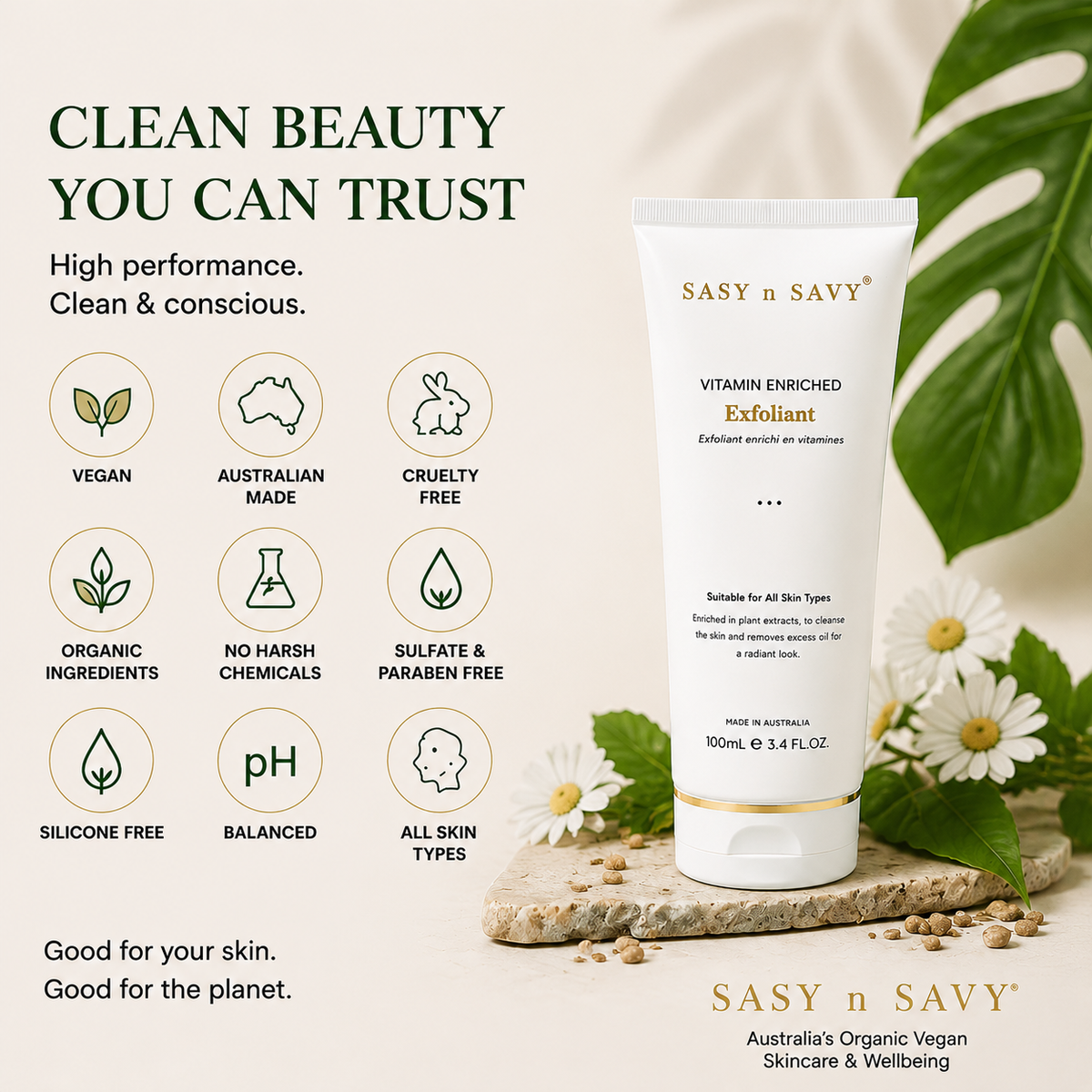 SASY n SAVY Vitamin Enriched Facial Exfoliant 100mL